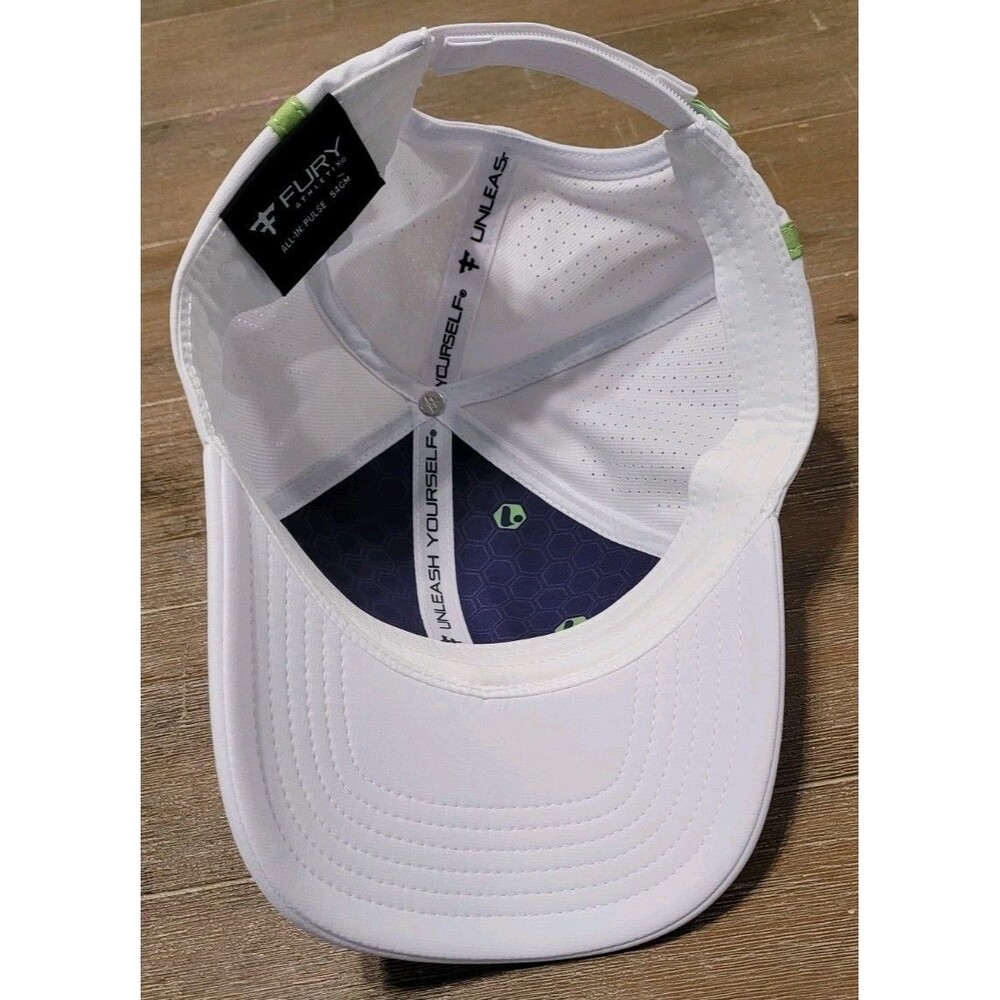 Lero Golf X Fury Athletix Hat Lime Green White Cap Adjustable Strap All-in Pulse - Picture 4 of 5